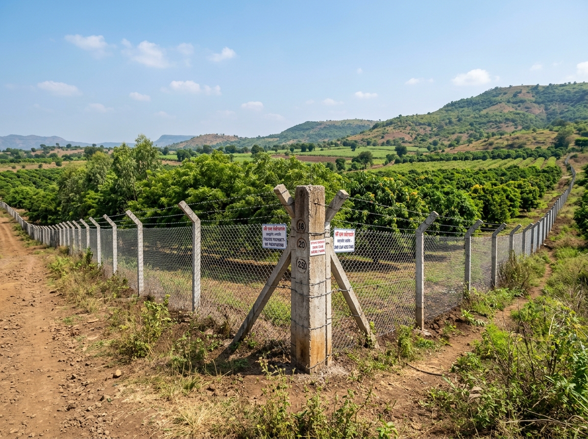 Farm boundary fencing